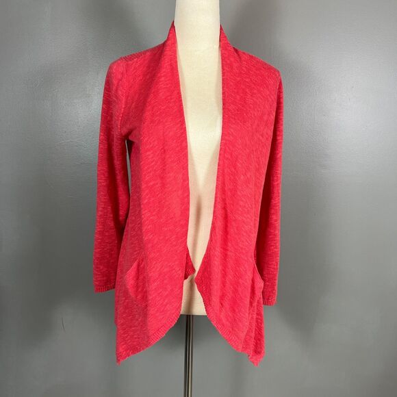 Eileen Fisher Linen Open Long‎ Cardigan S Pockets Boho Relaxed Timeless Heritage - Picture 1 of 7